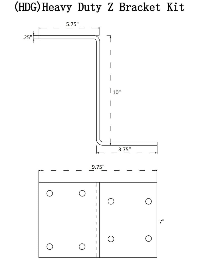 Short Z kit drawing single bracket