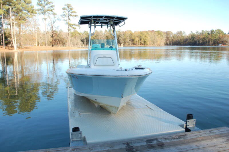Boat On XL dock with XL Front extension