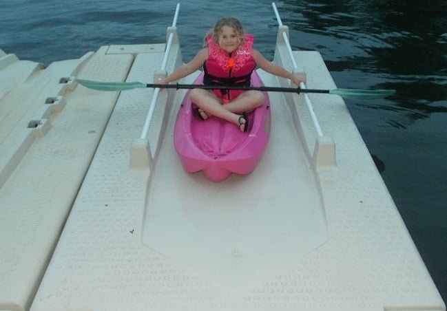 Small Kid on Kayak Dock