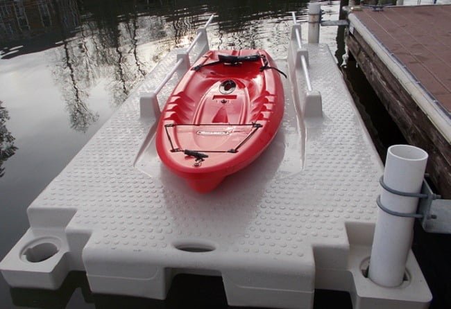 Kayak on Side Mount Kayak Dock