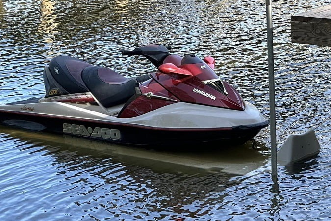 Sunk Air Filled Jet Ski Dock